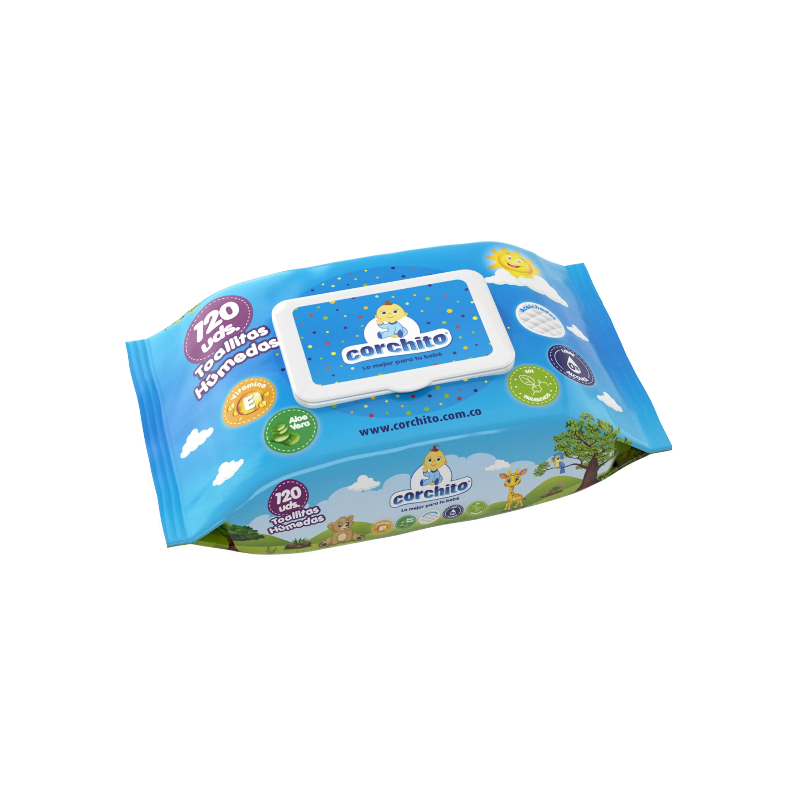 Toallitas Humedas Corchito Paq 120 Und